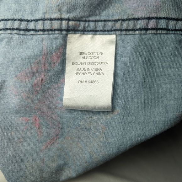 Men's Lee Size XL Hawaiian Casual Button Down Shirt Blue and Purple - Picture 4 of 8